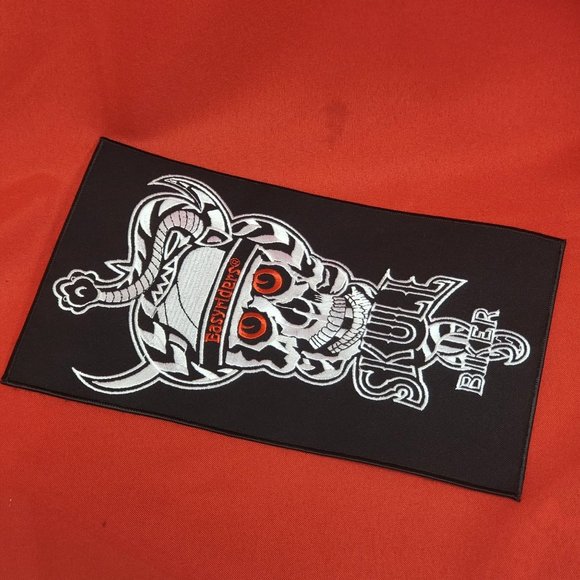 Vintage Easy Riders Brand Skull and Snake Motorcycle Biker Patch Large Black Col - Picture 7 of 11